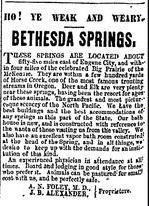 Bethesda Springs ad